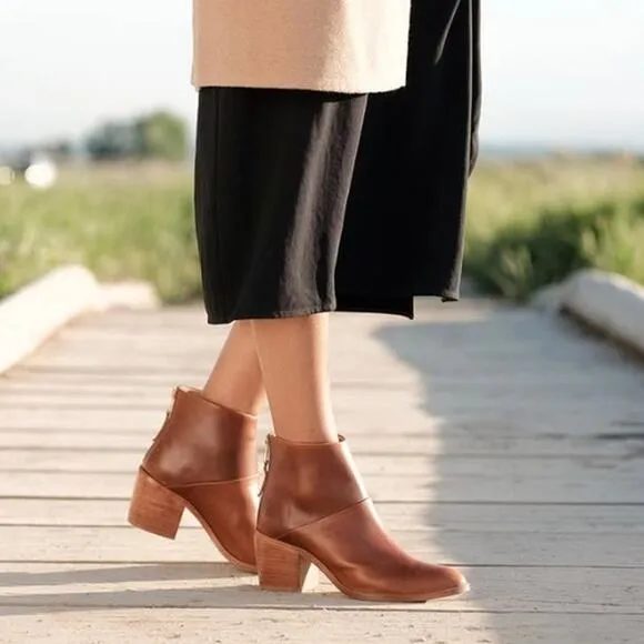 Nisolo Dari Commuter Boot Brandy Anthropologie Leather Block Heel Ankle Booties