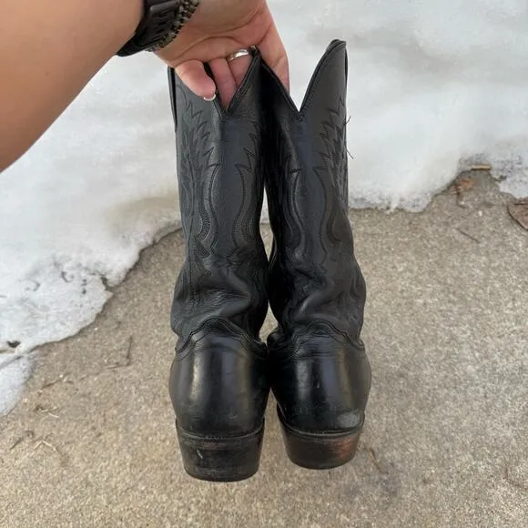Nocona Imperial Calf Round Toe Black Leather Cowboy Western Boots NB2005 11 1/2D