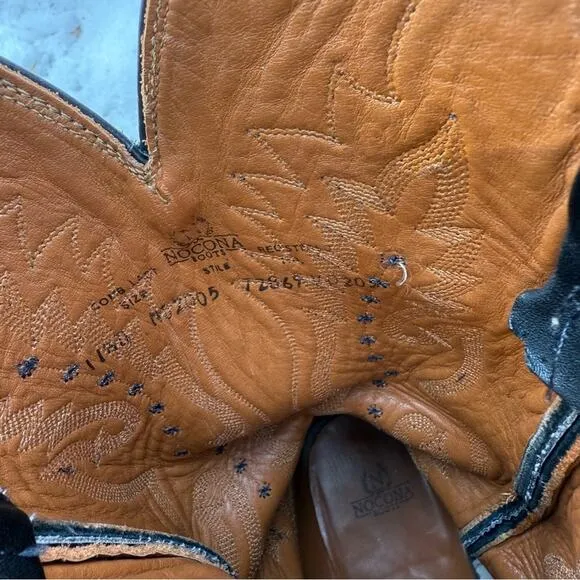 Nocona Imperial Calf Round Toe Black Leather Cowboy Western Boots NB2005 11 1/2D