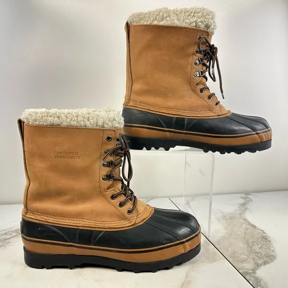 Northwest Territory Men's Nubuck Leather Waterproof Steel Shank Duck Boots, 13