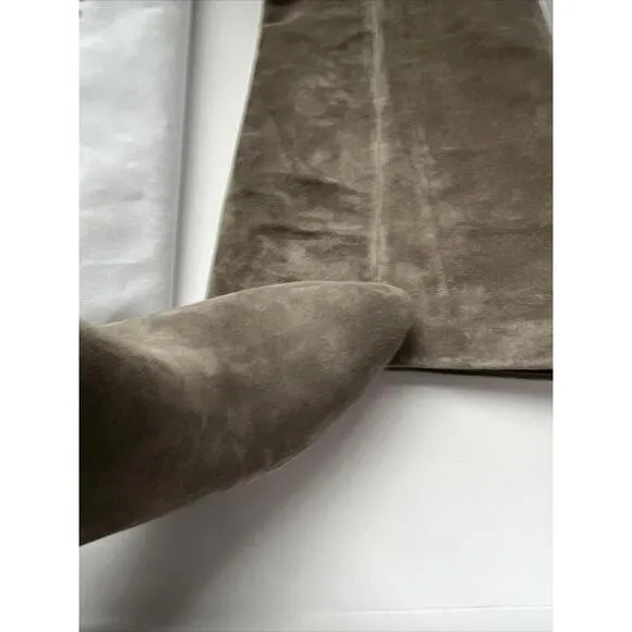 NWB VERONICA BEARD SANZI WOMENS GRAY/TAUPE SUEDE TALL HEEL BOOTS  SZ 7.5 M $695
