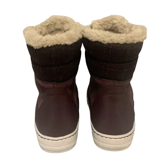NWOB Aetrex Leather Jodie Boots in Wine Purple  w/  Faux Fur Lining -  Sz 10.5