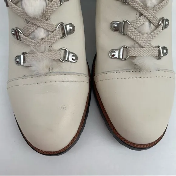 NWOB Sam Edelman Manchester ivory faux fur shirt boots 9.5 M