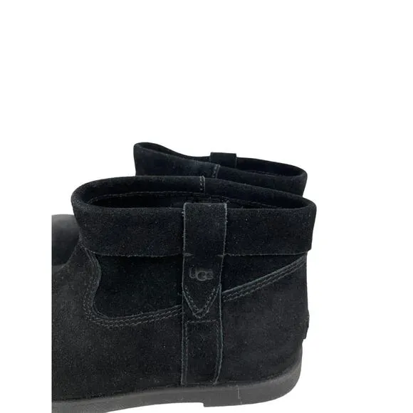 NWOB Ugg Josefene Cuff Boot Black Suede Short Ankle Size 6.5