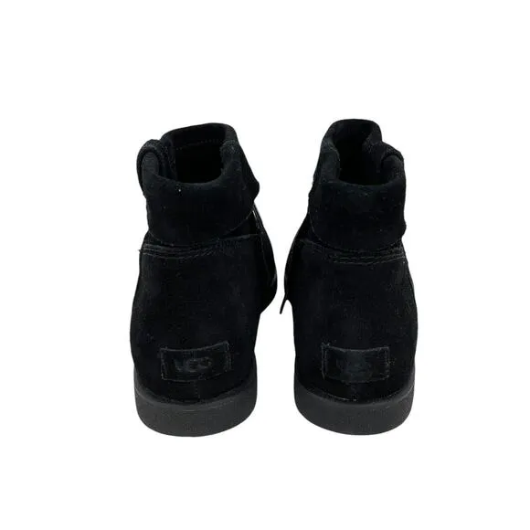 NWOB Ugg Josefene Cuff Boot Black Suede Short Ankle Size 6.5