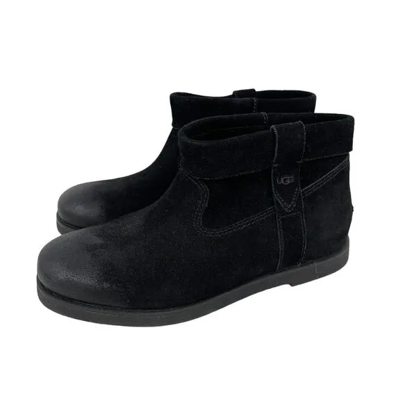 NWOB Ugg Josefene Cuff Boot Black Suede Short Ankle Size 6.5