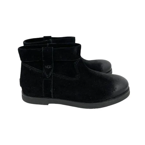 NWOB Ugg Josefene Cuff Boot Black Suede Short Ankle Size 6.5