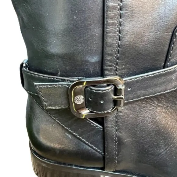 NWOB Vince Camuto Womens Buckle Ovarlym  Block Heel Leather Riding Boot 7M- $239