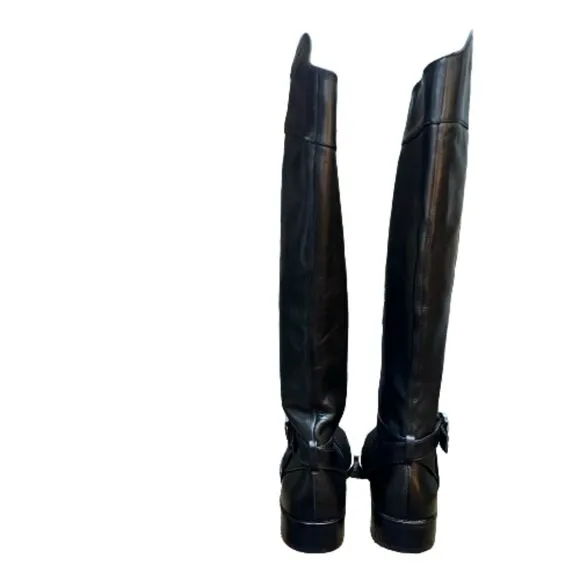 NWOB Vince Camuto Womens Buckle Ovarlym  Block Heel Leather Riding Boot 7M- $239