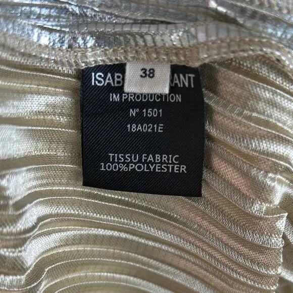 NWOT $295 Isabel Marant Etoile Delpha Metallic Pleated Mini Skirt Eu 38/ 6 or M