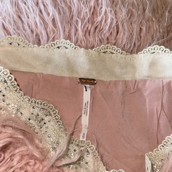 NWOT Free People Party Time Faux  Fur Mini Skirt
