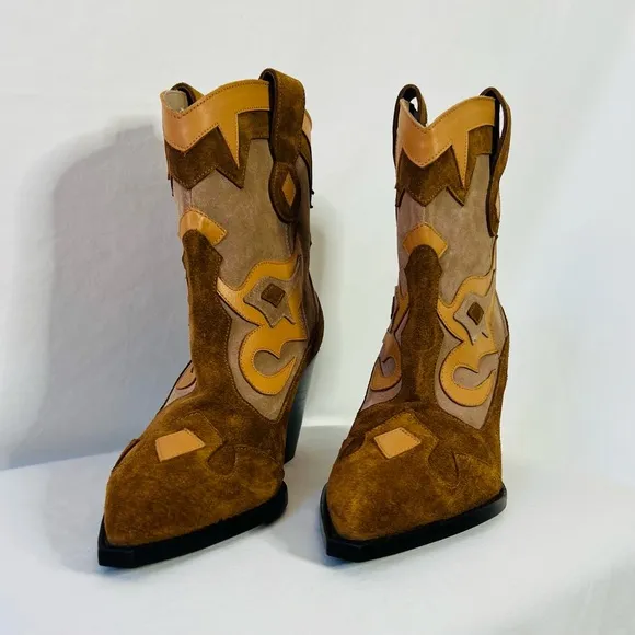 NWOT Free People x Toral Golden Girl Suede Cowboy Boots