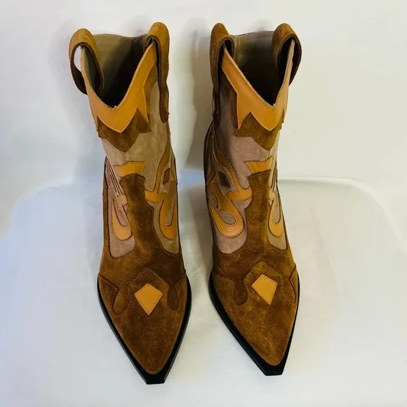 NWOT Free People x Toral Golden Girl Suede Cowboy Boots