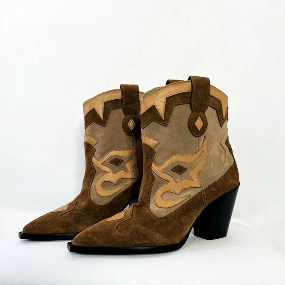 NWOT Free People x Toral Golden Girl Suede Cowboy Boots