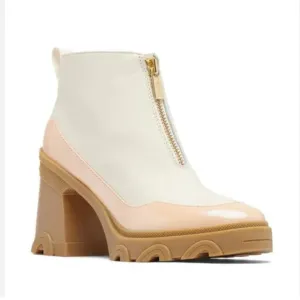 NWOT Sorel Brex Chalk Peach Platform Heeled Waterproof Chelsea Boots – Sz 9.5