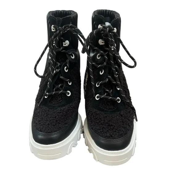 NWOT Sorel Brex Women’s Heel Cozy Lace Up Waterproof Boots Black- Sz 9.5