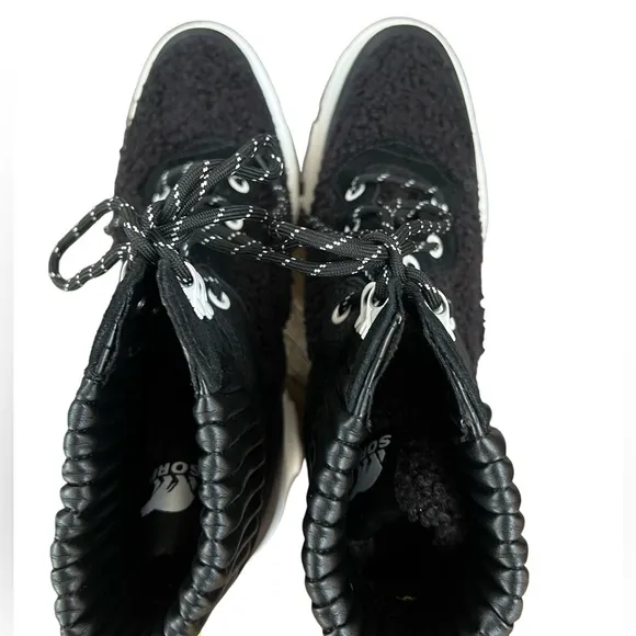 NWOT Sorel Brex Women’s Heel Cozy Lace Up Waterproof Boots Black- Sz 9.5