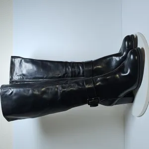 NWOT Soul Naturalizer Twinkle Boots Tall Knee High Block Heel Faux Black 8 W