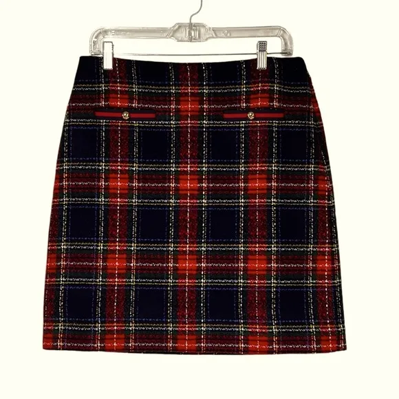 NWOT TALBOTS Glee Plaid A-Line Skirt Lined Size 6