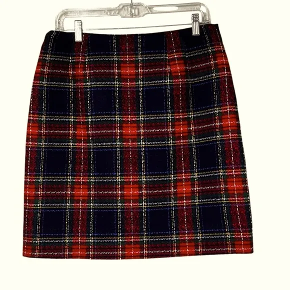 NWOT TALBOTS Glee Plaid A-Line Skirt Lined Size 6