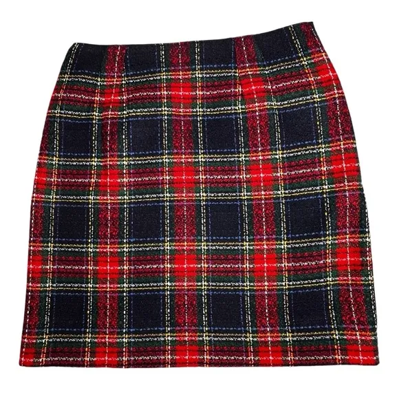 NWOT TALBOTS Glee Plaid A-Line Skirt Lined Size 6