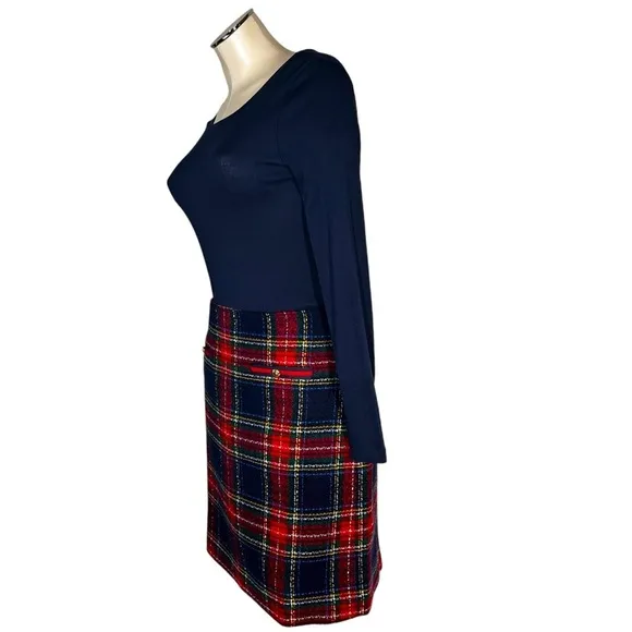 NWOT TALBOTS Glee Plaid A-Line Skirt Lined Size 6