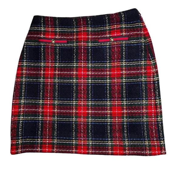 NWOT TALBOTS Glee Plaid A-Line Skirt Lined Size 6