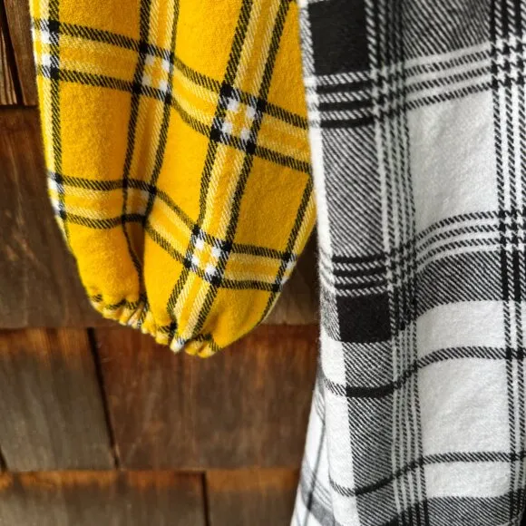 NWOT Vintage Plaid Flannel Long Sleeve Cotton Prairie Patchwork Dress in X-Large