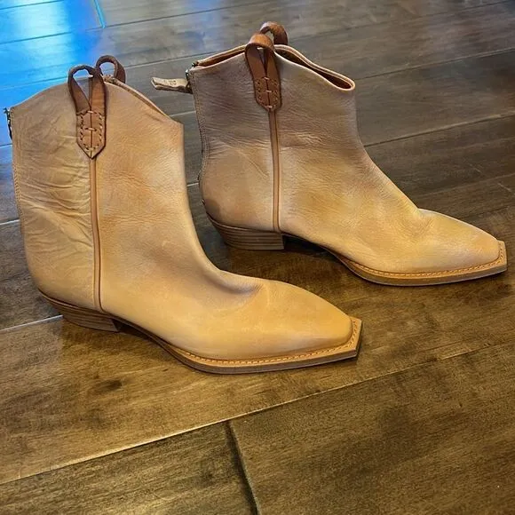NWOT We The Free Wesley Leather Motif Ankle Boots EU 38 US 8