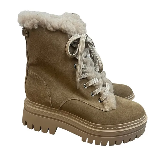 NWOT Women's Sam Edelman Washed Taupe Kyler 2 Combat Boots – Sz 9
