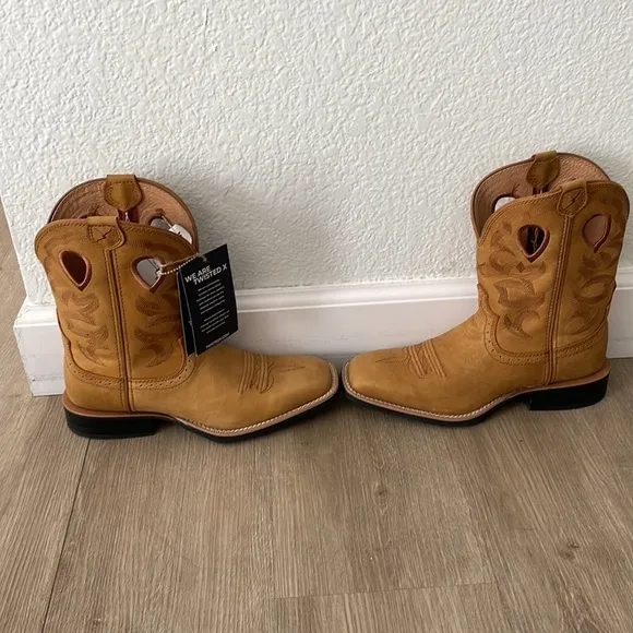 NWT $300 Twisted X Ladies 9&quot; Ruff Stock Honey &amp; Honey Boots WRS0037