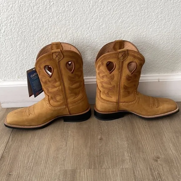NWT $300 Twisted X Ladies 9&quot; Ruff Stock Honey &amp; Honey Boots WRS0037