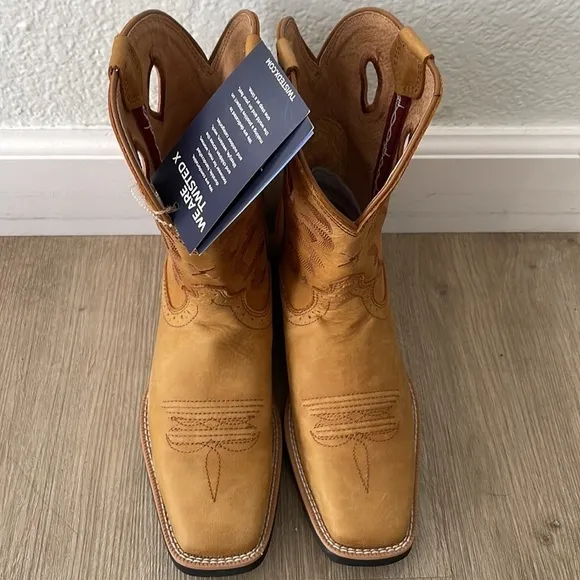 NWT $300 Twisted X Ladies 9&quot; Ruff Stock Honey &amp; Honey Boots WRS0037