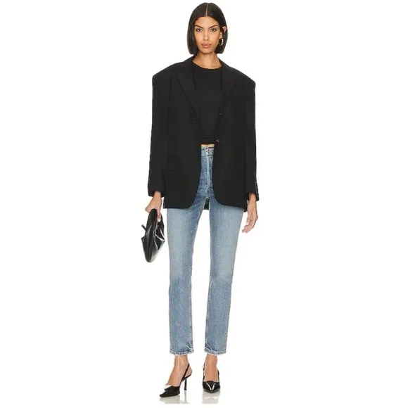 NWT AGOLDE Riley Long High Rise Straight Jeans in Quiver, Size 32
