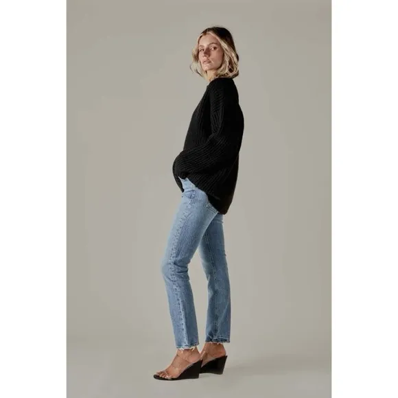NWT AGOLDE Riley Long High Rise Straight Jeans in Quiver, Size 32