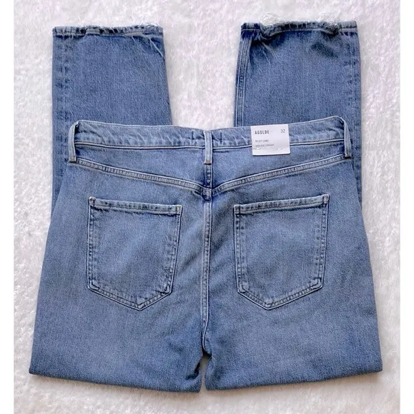 NWT AGOLDE Riley Long High Rise Straight Jeans in Quiver, Size 32