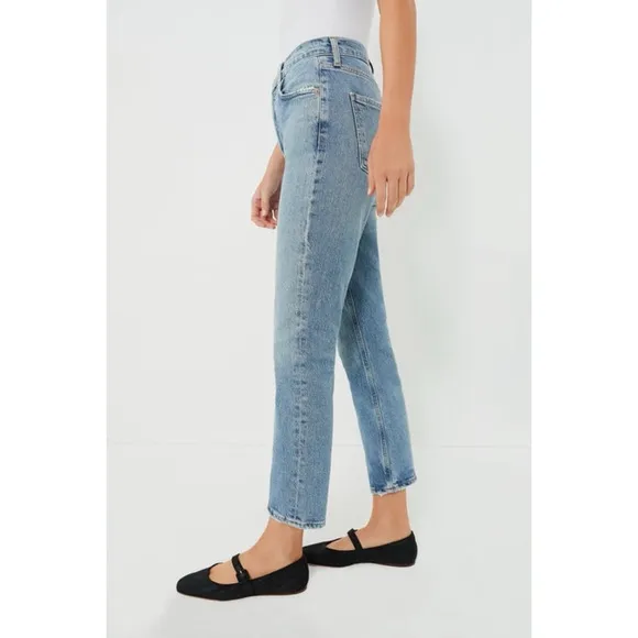 NWT AGOLDE Riley Long High Rise Straight Jeans in Quiver, Size 32