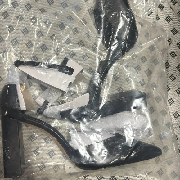 NWT Aldo Millgate Leather Heel 8.5 Black Pump D'Orsay Buckle Shoes Women’s Pump
