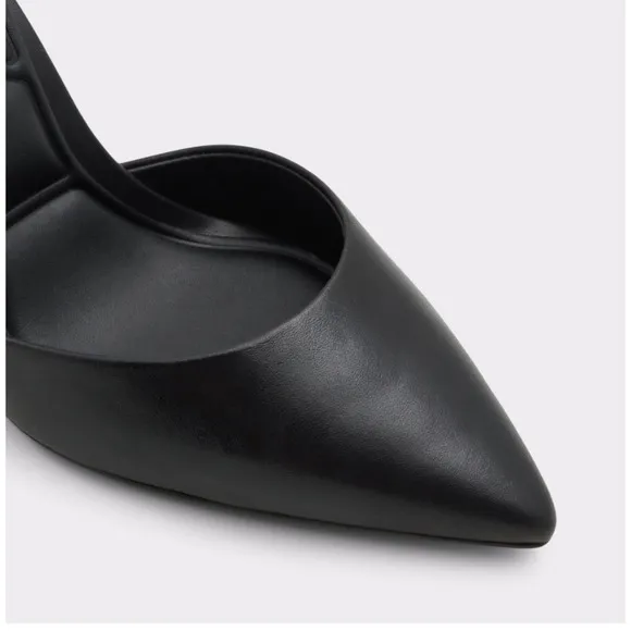 NWT Aldo Millgate Leather Heel 8.5 Black Pump D'Orsay Buckle Shoes Women’s Pump
