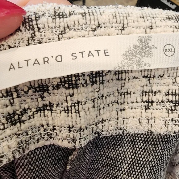 NWT Altr'd State Tweed Stretch Skort White black size XXL