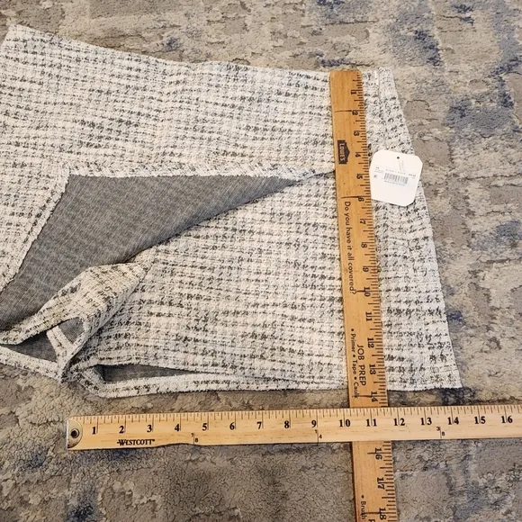 NWT Altr'd State Tweed Stretch Skort White black size XXL