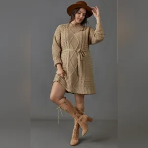 NWT Anthropologie Leah Cable Knit Dress Size 3X
