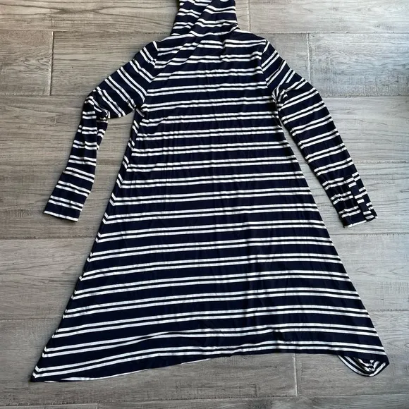 NWT Anthropologie Maeve Turtleneck Swing Dress Long Sleeve Navy/White Stripe MED