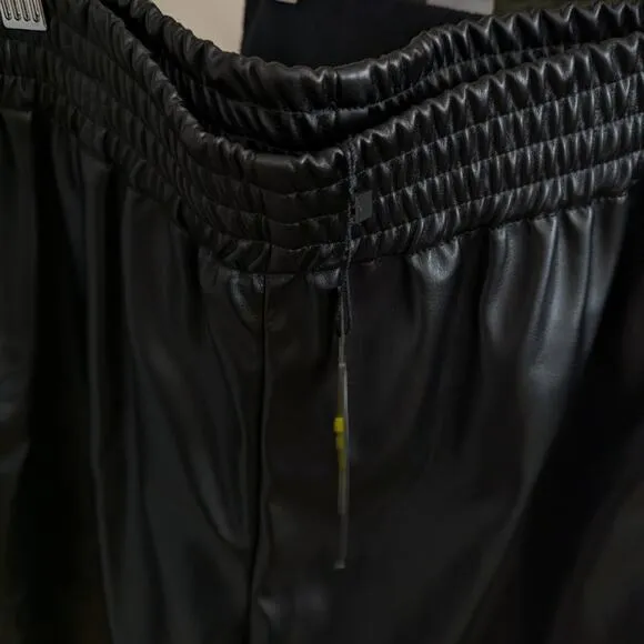 NWT ATM Anthony Thomas Melillo Black Vegan Leather Culottes Size L