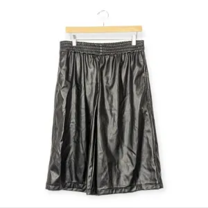 NWT ATM Anthony Thomas Melillo Black Vegan Leather Culottes Size L