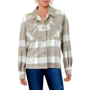 NWT BAGATELLE Tan Plaid Vegan Suede Button-down Shirt Jacket L &amp; XL MSRP $158