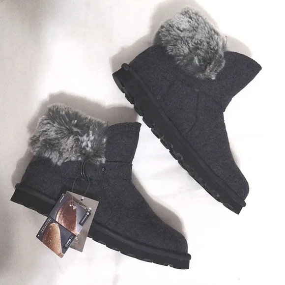 NWT Bearpaw Women's Fur Trim Wide Koko Ankle Water Resistant Ski Winter Boots 10