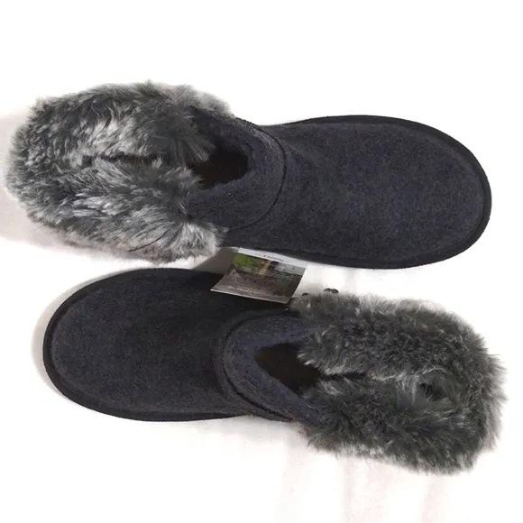 NWT Bearpaw Women's Fur Trim Wide Koko Ankle Water Resistant Ski Winter Boots 10