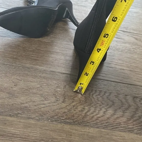 NWT BURJU Naeema Pointed Toe Lace Up Ankle Boots Stiletto Heel | Black | 5.5