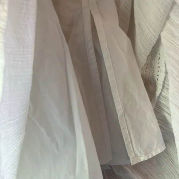 NWT Chaps LARGE sheer white cotton gauzy tiered long prairie skirt tiered flowy